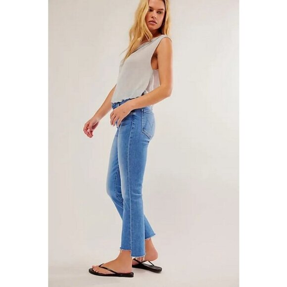 💕MOTHER💕 The Insider Crop Step Fray Jeans ~ Out Of The Blue 29 NWOT - Picture 7 of 16